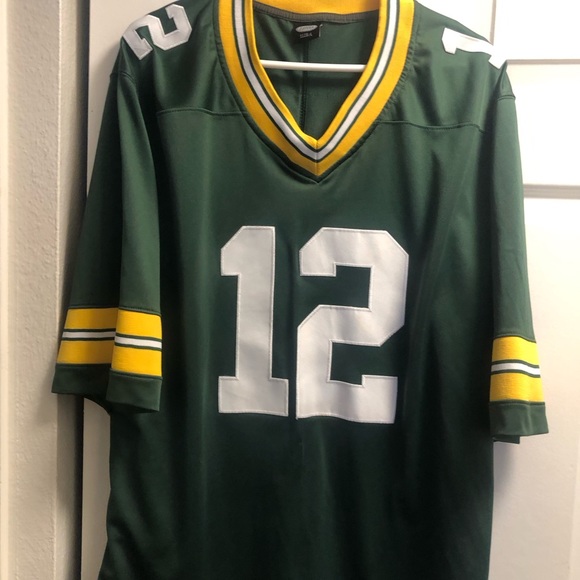 D & PGKA Green Bay Packers #12 Aaron Rogers Men’s Green Yellow Jersey Size Large - Picture 9 of 11